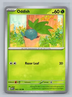 Pokemon TCG #043/165 Oddish SV: Scarlet & Violet 151 Normal Near Mint - Image 1