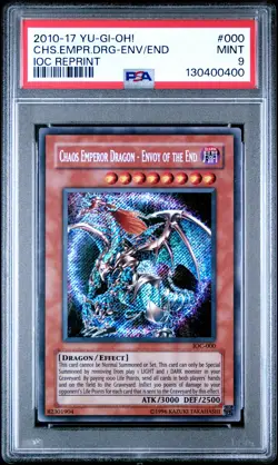 2010-2017 YU-GI-OH! IOC-REPRINT #000 CHAOS EMPEROR DRAGON ENVOY OF THE END PSA 9 - Image 1