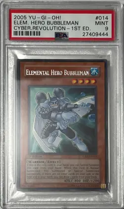 Yu-Gi-Oh! 1st Ed PSA 9 MT 'Elemental Hero Bubbleman' CRV-EN014 ~RARE~ COMPLETER - Image 2