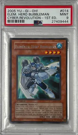 Yu-Gi-Oh! 1st Ed PSA 9 MT 'Elemental Hero Bubbleman' CRV-EN014 ~RARE~ COMPLETER - Image 3
