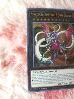 Yu-gi-oh Number C92: Heart-eartH Chaos Dragon BLAR-EN069 Secret Rare 1st Edition - Image 2