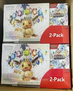 Pokemon TCG Prismatic Evolutions ETB Booster Bundle Costco 2-Pack NEW Sealed x2 - Image 1