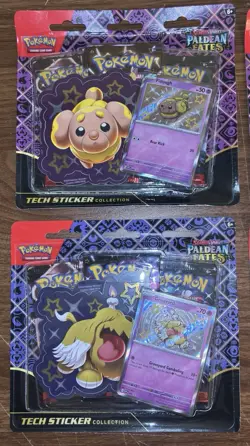 FACTORY SEALED POKEMON TCG Lot Of 4 Paldean Fates 3-Pack Tech Sticker Blisters - Image 2