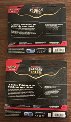 FACTORY SEALED POKEMON TCG Lot Of 4 Paldean Fates 3-Pack Tech Sticker Blisters - Image 3