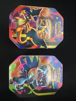 Pokemon TCG: Mega Charizard X & Y ex Tin Bundle 8 Packs + Promo IN STOCK - Image 1