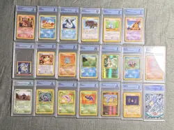 Pokemon TCG Graded Card Lot Fossil Base Jungle Rocket Blastoise Meowth 20 Cards - Image 1