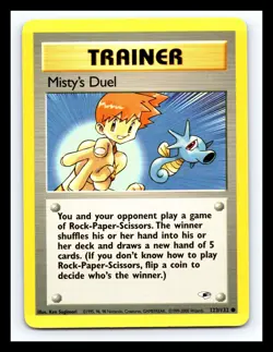 💥 Misty's Duel Trainer 2000 Pokemon Gym Heroes # 123/132 - Non Holo Vintage - Image 1