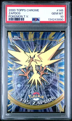 2000 Topps Chrome Pokemon T.V. #145 Zapdos Pokemon T.V. PSA 10 - Image 1