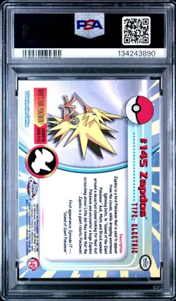 2000 Topps Chrome Pokemon T.V. #145 Zapdos Pokemon T.V. PSA 10 - Image 2
