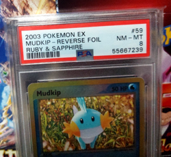 2003 Pokemon EX Ruby & Sapphire Mudkip Reverse Foil #59 PSA 8 NM-MT Pop 64 - Image 2
