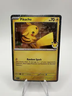 Pikachu 2026 Pokemon Day Stamp Cosmos Holo Pokemon 30th Anniversary 051/162 - Image 1
