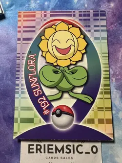 2001 Topps Pokemon Johto Series 1 STICKER SUNFLORA - #192 (36 of 62) super rare - Image 1