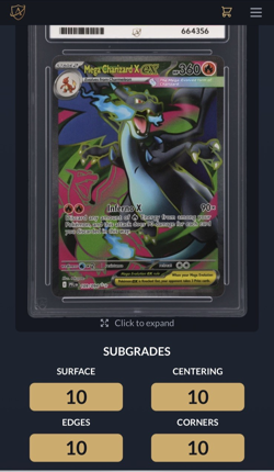 Mega Charizard X EX 109/094 - Pokemon TCG ME Phantasmal Flames - ACE 10 Perf Sub - Image 4