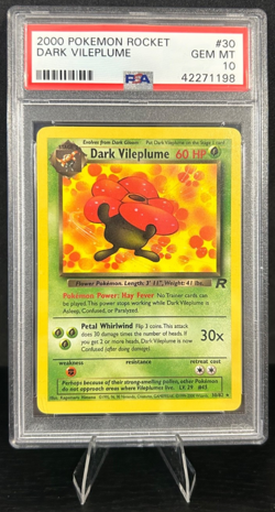 2000 POKEMON ROCKET 30/82 DARK VILEPLUME PSA 10 * LOW POP 30 * - Image 1