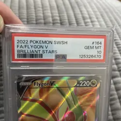2022 PSA 10 POKEMON SWSH BRILLIANT STARS FULL ART FLYGON Graded TCG Slab Gem - Image 3