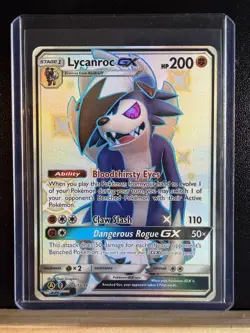 Pokemon TCG Hidden Fates Lycanroc GX SV66/SV94 Full Art Shiny Mint - Image 1