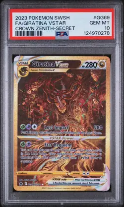 POKEMON 2023 Crown Zenith Secret Rare GIRATINA Vstar #GG69 PSA 10 - Image 1