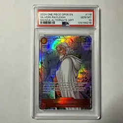 2024 ONE PIECE OP08 118 TWO LEGENDS SILVERS RAYLEIGH MANGA ALT ART PSA 10 - Image 1
