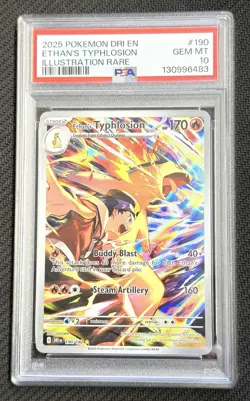 Ethan's Typhlosion 190/182 Destined Rivals Illustration Rare Pokemon Card PSA 10 - Image 1