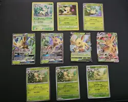 Pokemon TCG Leafeon 10 Card Lot Bundle GX V V MAX Etc - Image 1
