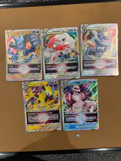 5 Jumbo Lucario Zoroark Dialga zeraora Palkia Vstar Pokemon Cards Oversized Lot - Image 1