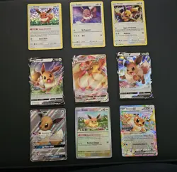 Pokemon TCG Eevee 9 Card Lot GX V V MAX Promos Etc - Image 1