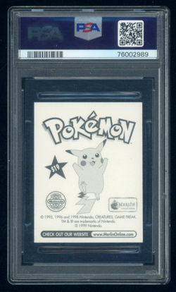 1999 Pokemon Scyther Prism S19 Holo Foil Sticker Card Merlin PSA 8 - Image 2