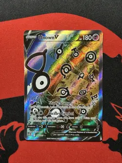 Pokemon TCG Unown V 177/195 Alternate Art Silver Tempest Card LP/NM Full Art Hol - Image 1