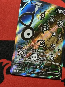 Pokemon TCG Unown V 177/195 Alternate Art Silver Tempest Card LP/NM Full Art Hol - Image 4
