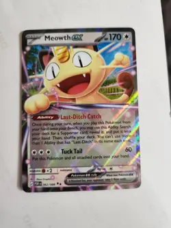 Meowth ex 062/088 Me03: Perfect Order Holo Pokemon Basic Card Double Rare - Image 1