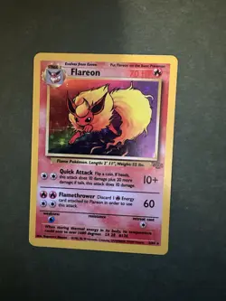 Pokemon TCG Flareon Jungle Holo Rare Card 3/64 1999 Unlimited - Image 1