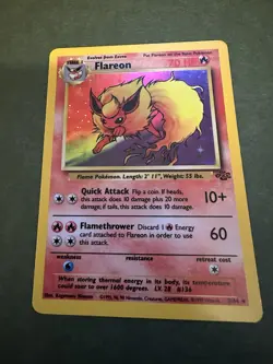 Pokemon TCG Flareon Jungle Holo Rare Card 3/64 1999 Unlimited - Image 2