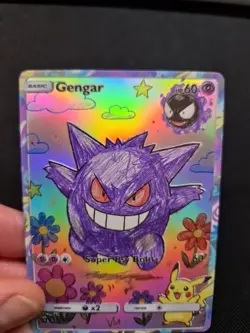 Gengar Full Art Rainbow Holo Sketch Custom Promo Art Card - Image 2