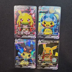 Pikachu Cosplay-Style Holo Art Card - Set of 4 - Image 1