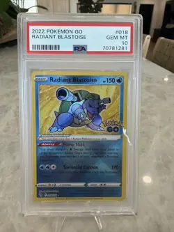 PSA 10 2022 Pokemon GO Radiant Blastoise 018/078 Gem Mint - Image 1