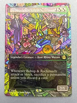 Bebop & Rocksteady *FOIL* (Borderless) - Teenage Mutant Ninja Turtles MTG 204 NM - Image 1