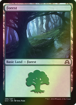 MTG Forest (296) Foil ** Shadows over Innistrad ** English (NM) - Image 1