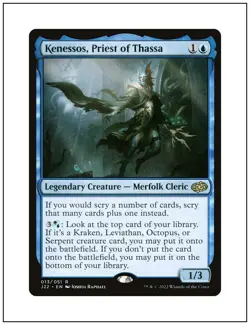 1x Kenessos, Priest of Thassa, Jumpstart 2022, Magic MTG NM - Image 1