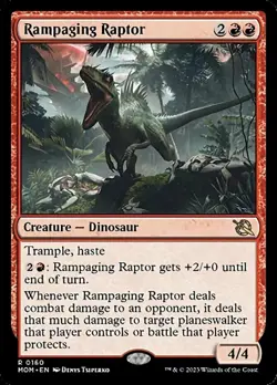 Rampaging Raptor - Foil Light Play, English Magic the Gathering MTG March of the - Image 1