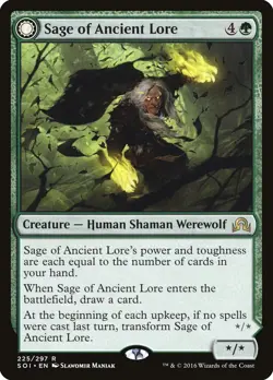 MTG Sage of Ancient Lore // Werewolf of Ancient Hunger ** SOI ** English (NM) - Image 1