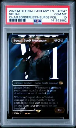 MTG Final Fantasy 2025 Squall, SeeD Mercenary SURGE FOIL FIN #547 PSA 10 - Image 1