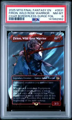 4877 Firion Wild Rose Warrior 2025 MTG Final Fantasy #0531 Surge Foil PSA 8 - Image 1