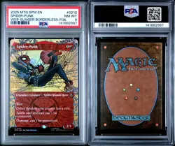 2025 MTG Spider-Man English Spider-Punk Web-Slinger Borderless Foil PSA 8 #0210 - Image 3
