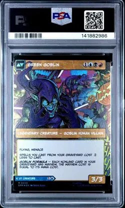 2025 MTG Norman Osborn/Green Goblin BORDERLESS FOIL Panel Spider-Man PSA 10 - Image 2