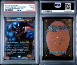 2025 MTG MARVEL'S SPIDER-MAN ETERNAL FOIL VENOM, DEADLY DEVOURER PSA 9 - Image 3