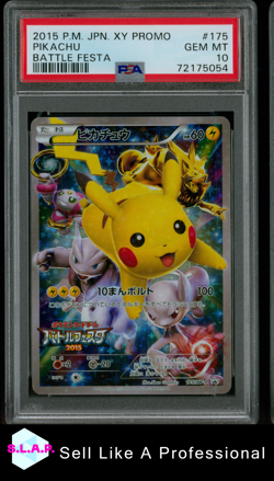 PIKACHU BATTLE FESTA POKEMON JAPANESE XY PROMO 2015 175 PSA 10 - Image 1