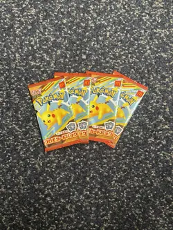Pokemon McDonald's 2025 Japan Promo Pack Pikachu 4 Packs Set Happy Meal Limited - Image 1