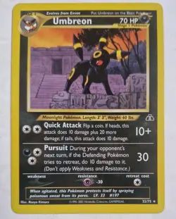 Pokemon TCG Neo Discovery Umbreon 32/75 Non-Holo Rare HP - Image 1