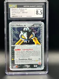 Rockets Raikou Ex Holo Pokemon Ex Deoxys 2005 CGC 8.5 NM/Mint+ Secret Rare - Image 1