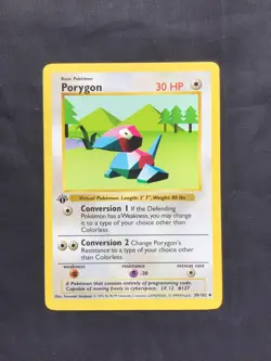 Pokemon Cards: Base Set 1st Edition Uncommon: Porygon 39/102 - Image 1